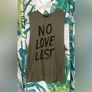 Large forever 21 Olive Sleeveless Graphic Top